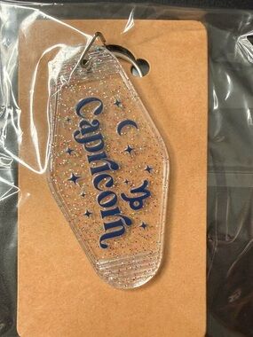 Capricorn Retro Motel Style Keychain